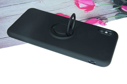 Чехол-накладка для iPhone XS Max SOFT TOUCH TPU КОЛЬЦО черный  оптом, в розницу Центр Компаньон фото 3