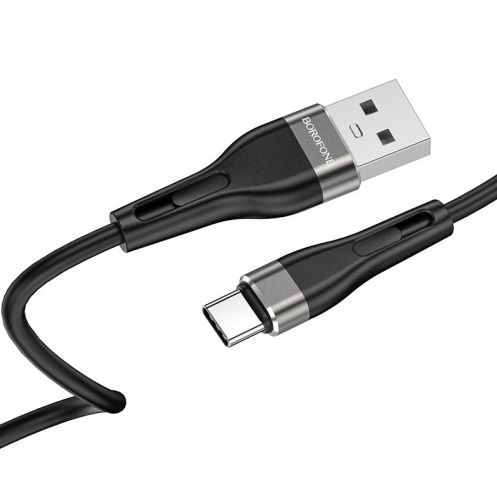 Кабель USB Type-C BOROFONE BX46 Rush silicone 3.0A 1м черный оптом, в розницу Центр Компаньон фото 2
