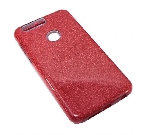 Чехол-накладка для HUAWEI Honor 8 JZZS Shinny 3в1 TPU красный - фото фото 3