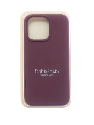 Чехол-накладка для iPhone 15 Pro Max SILICONE CASE закрытый бордовый (52) оптом, в розницу Центр Компаньон