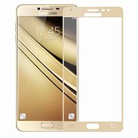 Защитное стекло для Samsung J330F J3 2017 FULL GLUE коробка золото - фото