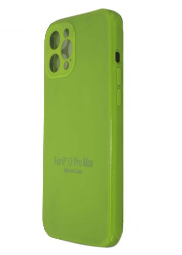 Чехол-накладка для iPhone 12 Pro Max VEGLAS SILICONE CASE Защита камеры лайм (60) - фото