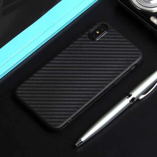 Чехол-накладка для iPhone X/XS CARBON TPU черный - фото