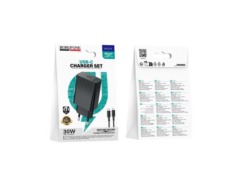 СЗУ Type-C BOROFONE BAS75A Source 3A PD30W кабель Apple 8Pin черный - оптовая продажа фото 5 СЗУ Type-C BOROFONE BAS75A Source 3A PD30W кабель Apple 8Pin черный - фото фото 5
