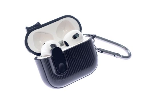 Чехол для наушников Airpods 3 carbon fiber черный - оптовая продажа фото 3 Чехол для наушников Airpods 3 carbon fiber черный - фото фото 3