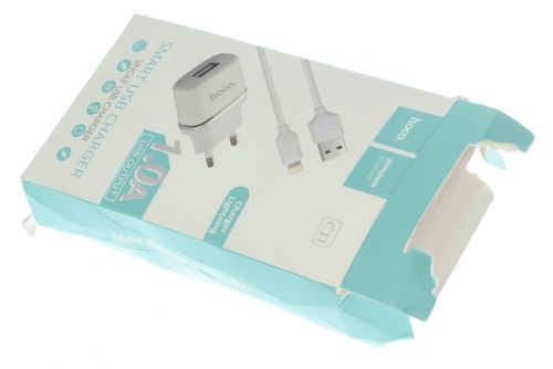 СЗУ USB 1А HOCO C11 кабель Lightning 8Pin белый, Ограниченно годен - фото фото 3