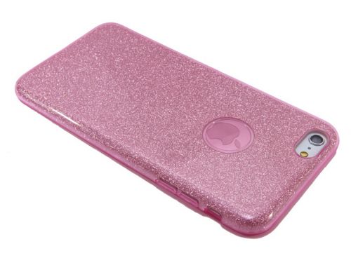 Чехол-накладка для iPhone 6/6S Plus  JZZS Shinny 3в1 TPU розовая - фото фото 3