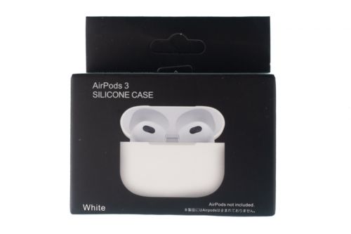 Чехол для наушников Airpods 3 Silicone case белый - фото фото 4