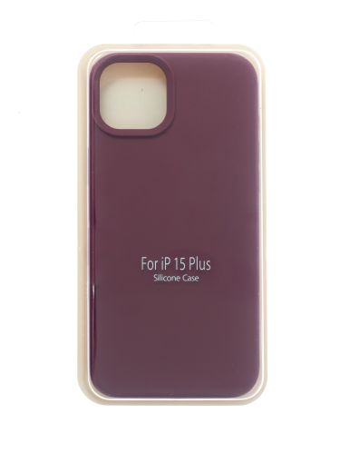 Чехол-накладка для iPhone 15 Plus SILICONE CASE закрытый бордовый (52) оптом, в розницу Центр Компаньон