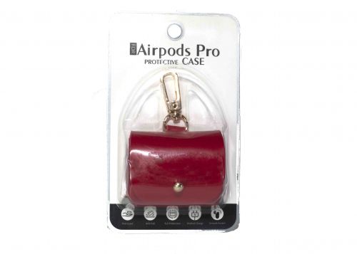 Чехол для наушников Airpods Pro Leather 002 красный - оптовая продажа фото 3 Чехол для наушников Airpods Pro Leather 002 красный - фото фото 3