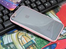 Чехол-накладка для iPhone 6/6S JZZS NEW Acrylic TPU+PC пакет розовый - фото