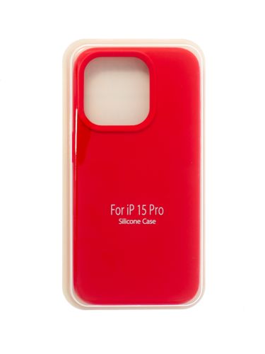 Чехол-накладка для iPhone 15 Pro SILICONE CASE закрытый красный (14) оптом, в розницу Центр Компаньон