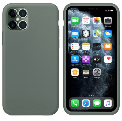 Чехол-накладка для iPhone 12 Pro Max VEGLAS SILICONE CASE NL закрытый хвойно-зеленый (58) оптом, в розницу Центр Компаньон