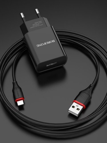 СЗУ USB 2.1A BOROFONE BA20A Sharp кабель Lightning 8Pin черный оптом, в розницу Центр Компаньон фото 3