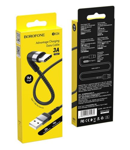 Кабель USB Type-C BOROFONE BX34 Advantage 3A 1м черный оптом, в розницу Центр Компаньон фото 4