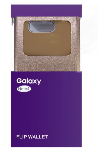 Чехол-книжка для Samsung N910C Note 4 FLIP WALLET КОЖА ОКНО золото - оптовая продажа фото 2 Чехол-книжка для Samsung N910C Note 4 FLIP WALLET КОЖА ОКНО золото - фото фото 2