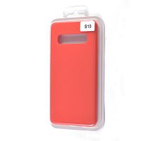 Чехол-накладка для Samsung G973 S10 VEGLAS SILICONE CASE закрытый красный (1) - фото