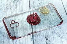 Чехол-накладка для Samsung J610F J6+ 2018 ELECTROPLATED TPU КОЛЬЦО красный - фото