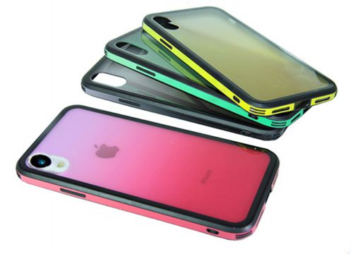Чехол-накладка для iPhone XR GRADIENT TPU+Glass красный - фото