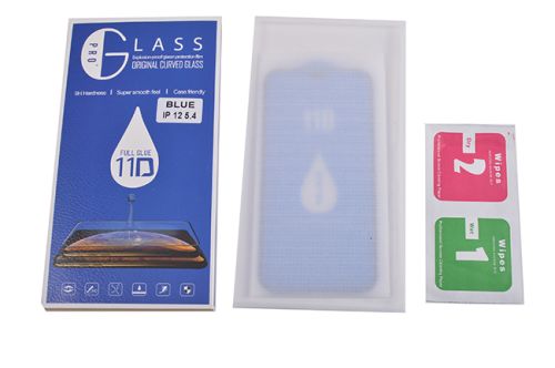 Защитное стекло для iPhone 12 Mini 11D FULL GLUE (синяя основа) коробка черный оптом, в розницу Центр Компаньон фото 3