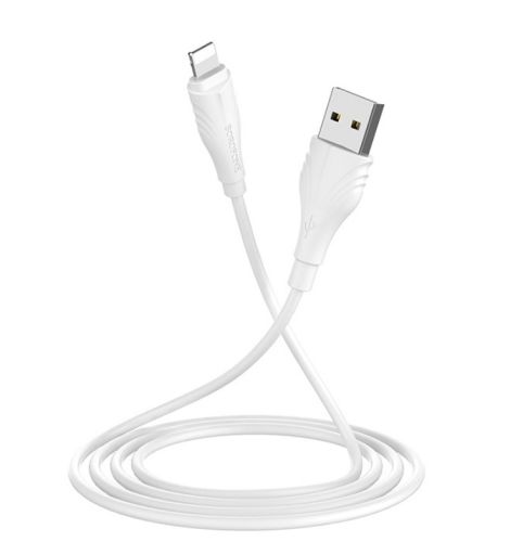 Кабель USB Lightning 8Pin BOROFONE BX18 Optimal 2.4A 1м белый оптом, в розницу Центр Компаньон