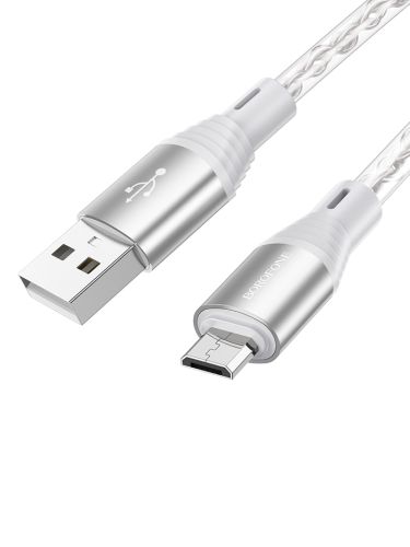Кабель USB-Micro USB BOROFONE BX96 Ice Silicone 2.4A 1м серый оптом, в розницу Центр Компаньон фото 2