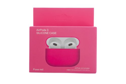 Чехол для наушников Airpods 3 Silicone без карабина ярко-розовый оптом, в розницу Центр Компаньон фото 4