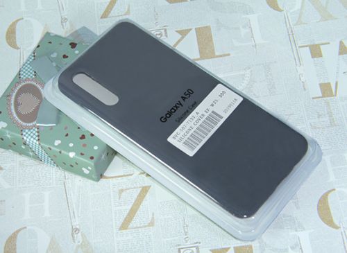 Чехол-накладка для Samsung A505F A50 SILICONE CASE закрытый темно-серый (5) - фото