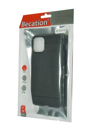 Чехол-накладка для iPhone 12 Mini BECATION CARBON FIBER TPU ANTISHOCK черный оптом, в розницу Центр Компаньон фото 3