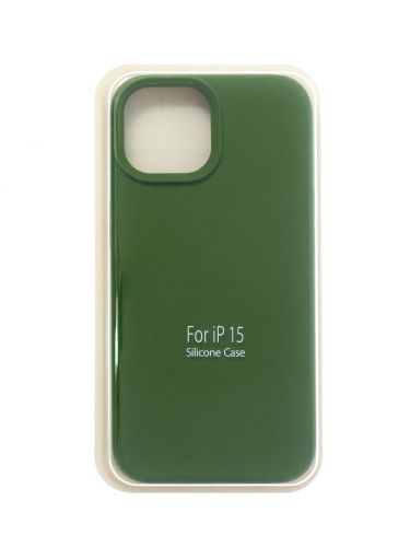Чехол-накладка для iPhone 15 SILICONE CASE закрытый хаки (64) - фото