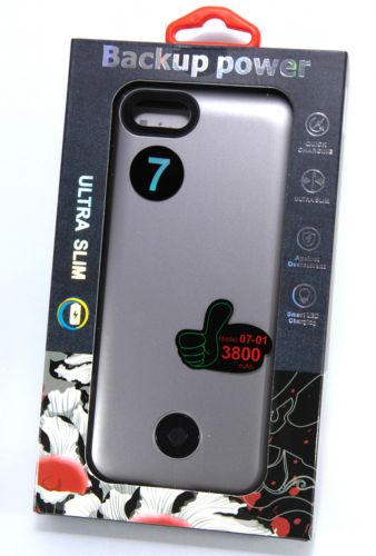 Внешний АКБ пауэр банк чехол для iPhone 7 (4.7) NYX 7-01 3800mAh серый - оптовая продажа фото 3 Внешний АКБ пауэр банк чехол для iPhone 7 (4.7) NYX 7-01 3800mAh серый - фото фото 3