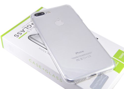 Чехол-накладка для iPhone 7/8 Plus HOCO LIGHT TPU белая + стекло черное оптом, в розницу Центр Компаньон фото 3