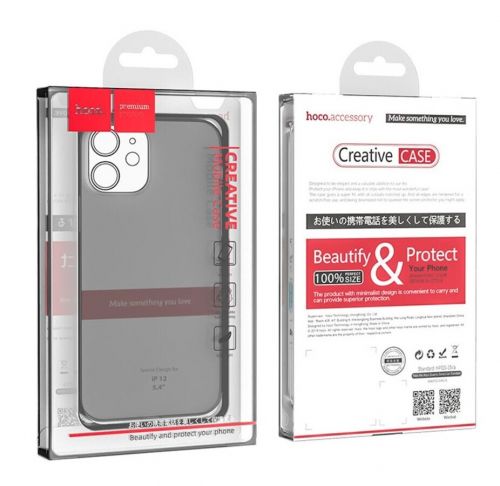 Чехол-накладка для iPhone 12 Mini HOCO LIGHT TPU черная - оптовая продажа фото 2 Чехол-накладка для iPhone 12 Mini HOCO LIGHT TPU черная - фото фото 2