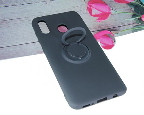 Чехол-накладка для Samsung A205F A20/A30 SOFT TOUCH TPU КОЛЬЦО черный - оптовая продажа Чехол-накладка для Samsung A205F A20/A30 SOFT TOUCH TPU КОЛЬЦО черный - фото