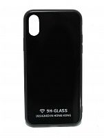 Чехол-накладка для iPhone X/XS LOVELY GLASS TPU черный коробка - фото