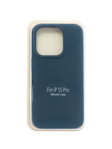 Чехол-накладка для iPhone 15 Pro SILICONE CASE закрытый темно-синий (8) оптом, в розницу Центр Компаньон