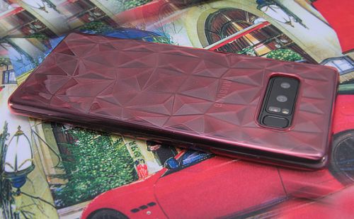 Чехол-накладка для Samsung N950F Note 8 JZZS Diamond TPU прозрачно-красный оптом, в розницу Центр Компаньон фото 3