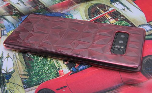 Чехол-накладка для Samsung N950F Note 8 JZZS Diamond TPU прозрачно-красный - фото фото 3