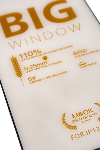 Защитное стекло для iPhone 12 Pro Max WOLF KING YOGA MASTER коробка черный оптом, в розницу Центр Компаньон фото 2