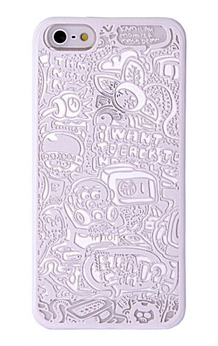 Чехол-накладка для iPhone 5/5S/SE LOLI Комиксы №39 белый - фото