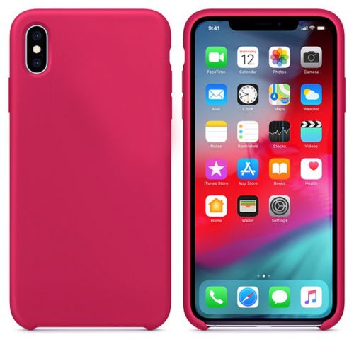 Чехол-накладка для iPhone X/XS VEGLAS SILICONE CASE малиновый (36) - фото фото 2
