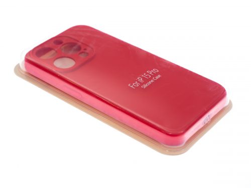 Чехол-накладка для iPhone 15 Pro VEGLAS SILICONE CASE NL Защита камеры красная (14) оптом, в розницу Центр Компаньон фото 2