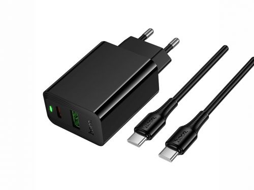 СЗУ Type-C HOCO CS94A 3A PD20W QC3.0 кабель Type-C черный - оптовая продажа фото 2 СЗУ Type-C HOCO CS94A 3A PD20W QC3.0 кабель Type-C черный - фото фото 2