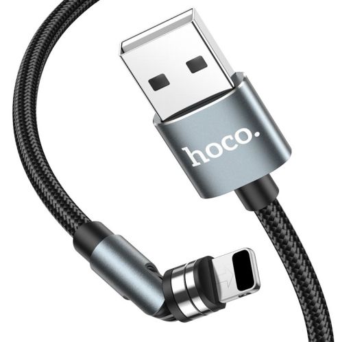 Кабель USB Lightning 8Pin HOCO U94 Rotating Magnetic 2.4A 1.2м черный оптом, в розницу Центр Компаньон фото 3