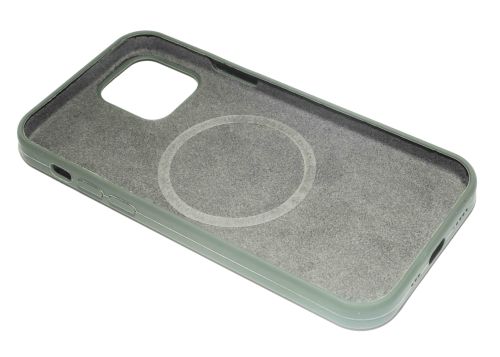Чехол-накладка для iPhone 12\12 Pro SILICONE TPU NL поддержка MagSafe темно-зеленый коробка оптом, в розницу Центр Компаньон фото 3