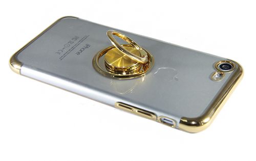 Чехол-накладка для iPhone 7/8/SE ELECTROPLATED TPU КОЛЬЦО золото - фото
