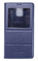 Чехол-книжка для Samsung N910C Note 4 FLIP WALLET КОЖА ОКНО синий - фото