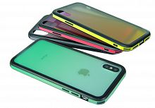 Чехол-накладка для iPhone X/XS GRADIENT TPU+Glass зеленый - фото