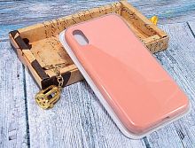Чехол-накладка для iPhone X/XS VEGLAS SILICONE CASE закрытый коралловый (27) - фото