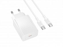 СЗУ Type-C BOROFONE BAS73A Source 3A PD20W кабель Type-C белый - фото
